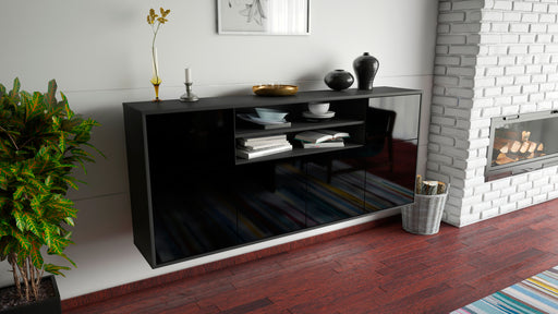 Sideboard Cedar Rapids, Schwarz, hängend (180x79x35cm)