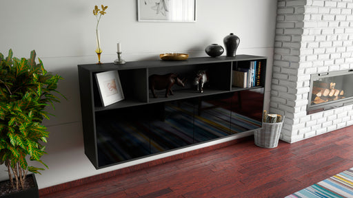 Sideboard Columbia, Schwarz, hängend (180x79x35cm)