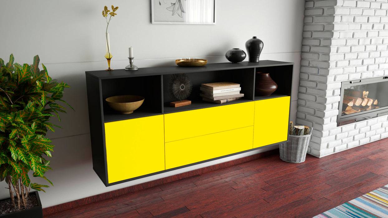 Sideboard Hartford, Gelb, hängend (180x79x35cm)