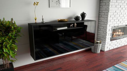 Sideboard New Haven, Schwarz, hängend (180x79x35cm)