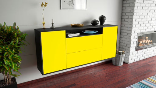 Sideboard Thousand Oaks, Gelb, hängend (180x79x35cm)