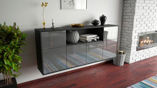 Sideboard West Valley City, Grau, hängend (180x79x35cm)