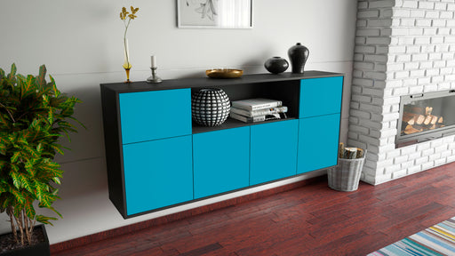 Sideboard West Valley City, Türkis, hängend (180x79x35cm)