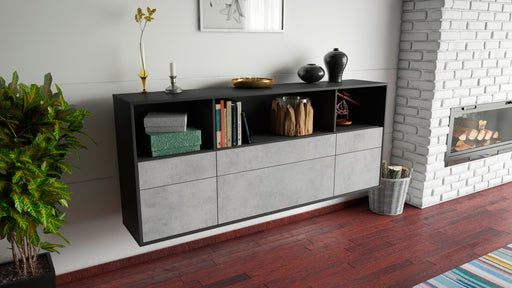 Sideboard Cary, Beton, hängend (180x79x35cm)