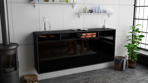 Sideboard Concord, Schwarz, hängend (180x79x35cm)