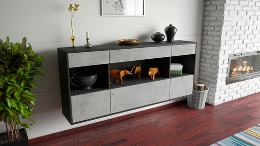 Sideboard Clarksville, Beton, hängend (180x79x35cm)