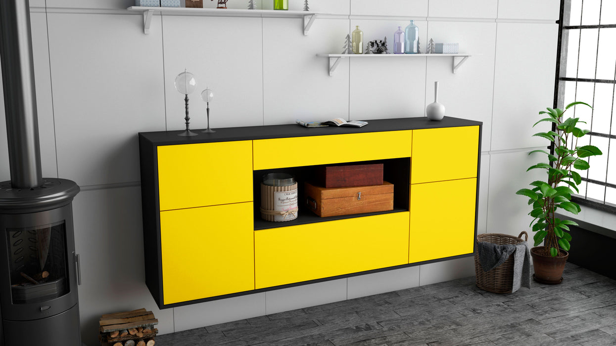 Sideboard Visalia, Gelb, hängend (180x79x35cm)