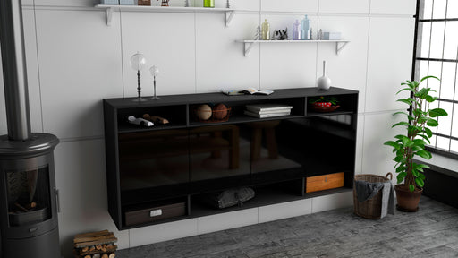 Sideboard Provo, Schwarz, hängend (180x79x35cm)