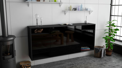 Sideboard Evansville, Schwarz, hängend (180x79x35cm)