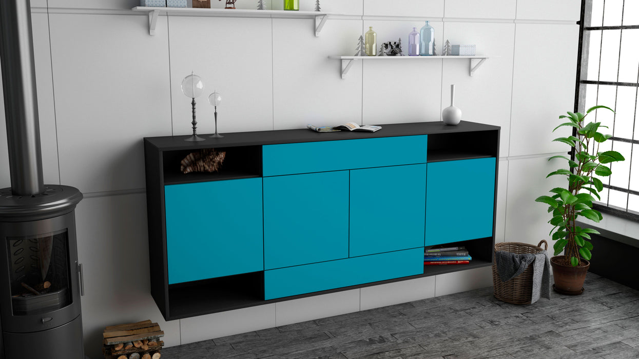 Sideboard Evansville, Türkis, hängend (180x79x35cm)