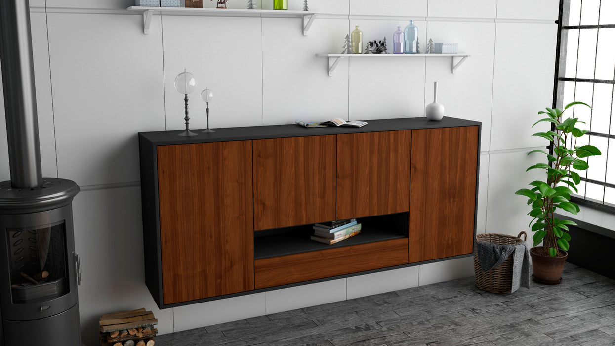 Sideboard Abilene, Walnuss, hängend (180x79x35cm)