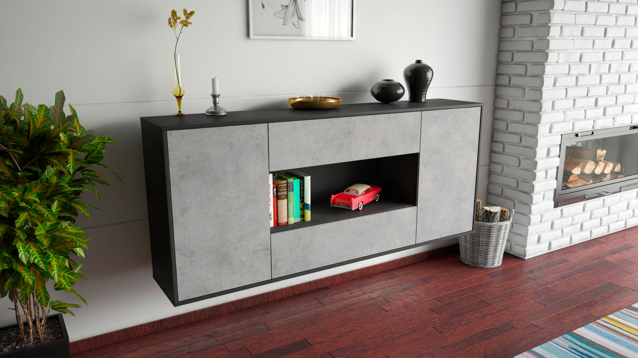 Sideboard Denton, Beton, hängend (180x79x35cm)