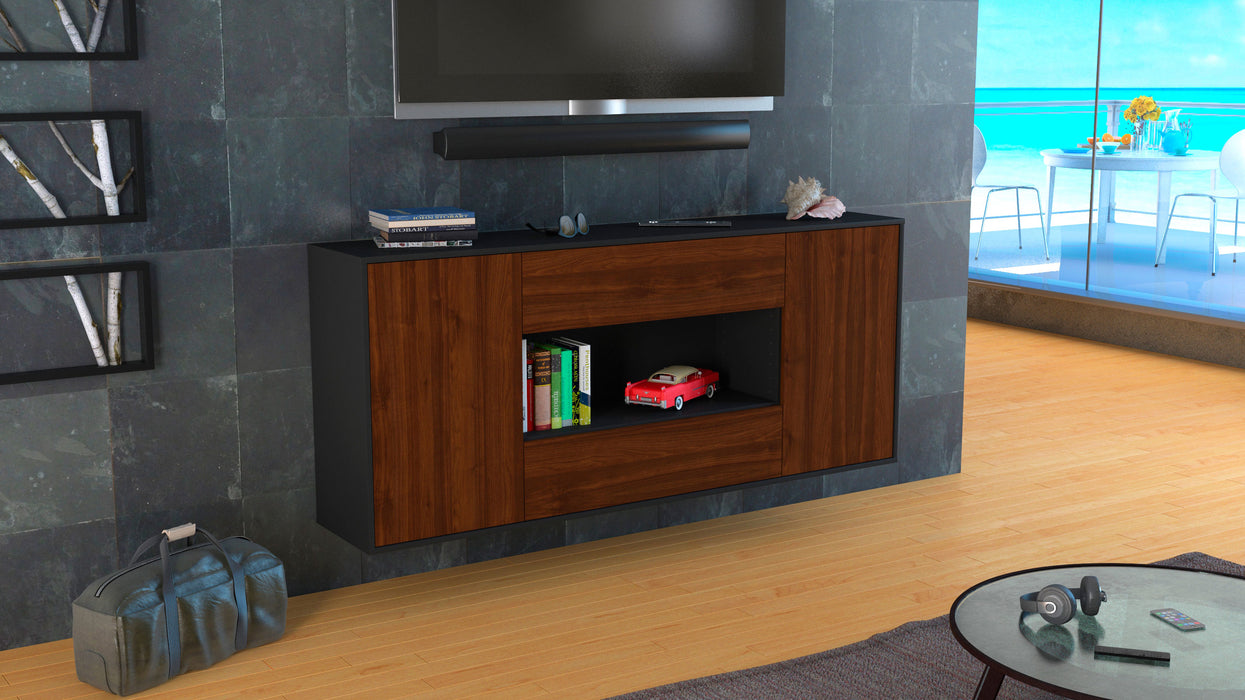 Sideboard Denton, Walnuss, hängend (180x79x35cm)