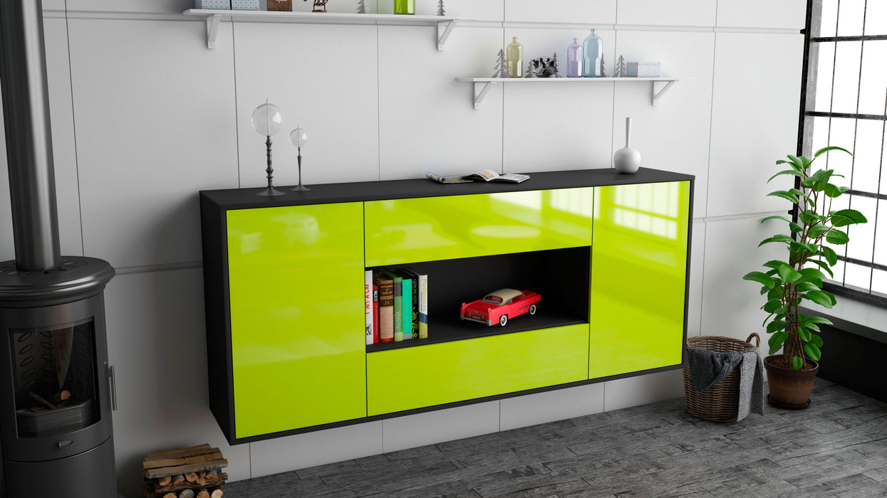 Sideboard Denton, Grün, hängend (180x79x35cm)