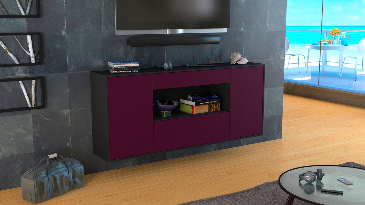 Sideboard Ann Arbor, Lila, hängend (180x79x35cm)