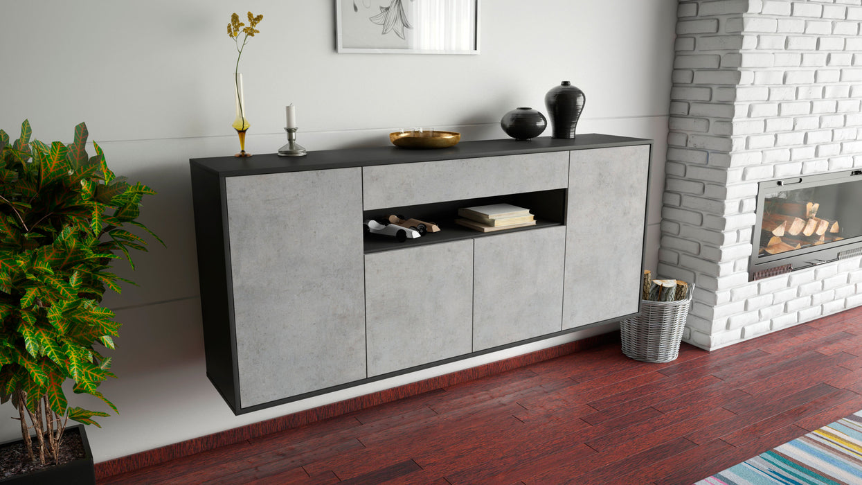 Sideboard Lansing, Beton, hängend (180x79x35cm)