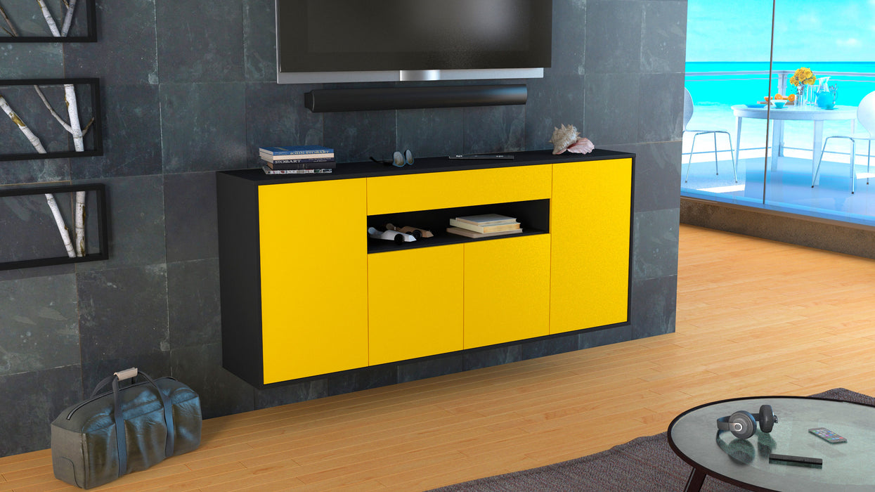 Sideboard Lansing, Gelb, hängend (180x79x35cm)