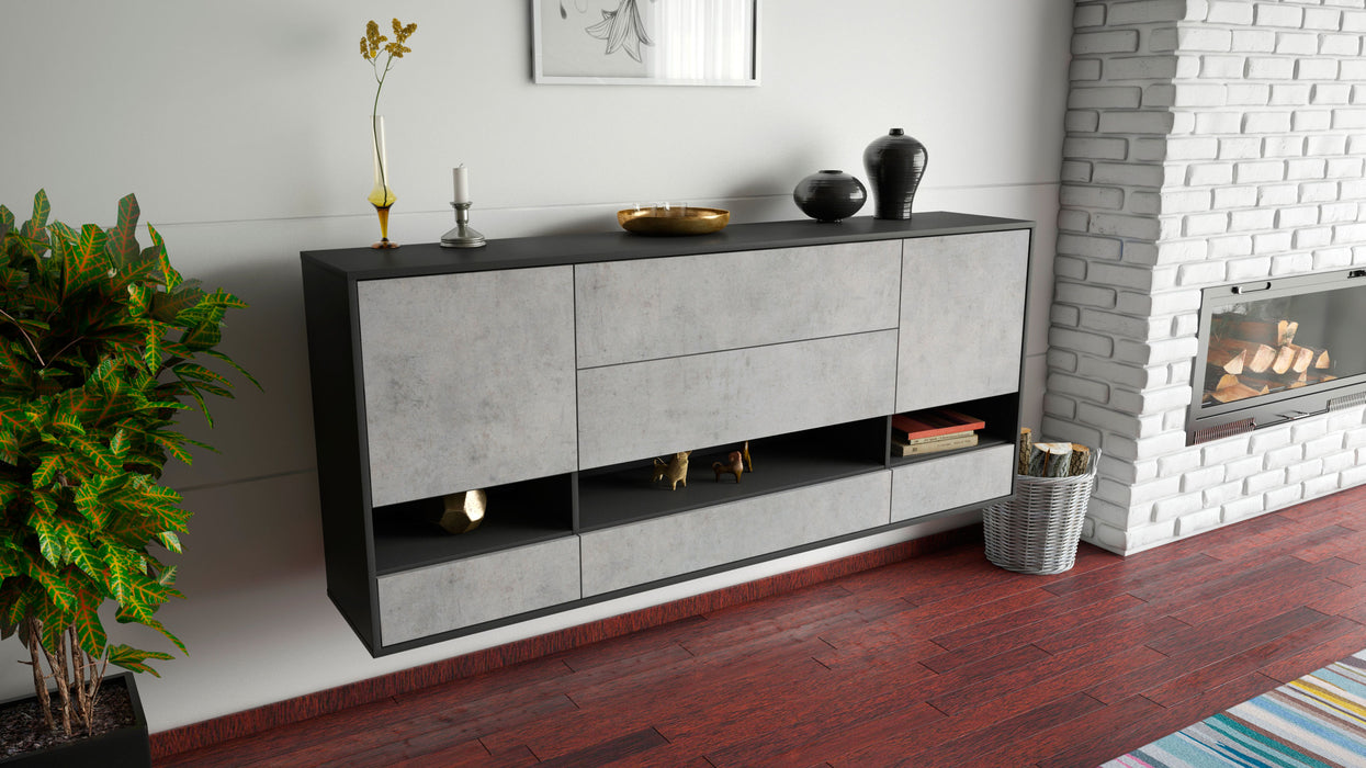 Sideboard Lafayette, Beton, hängend (180x79x35cm)