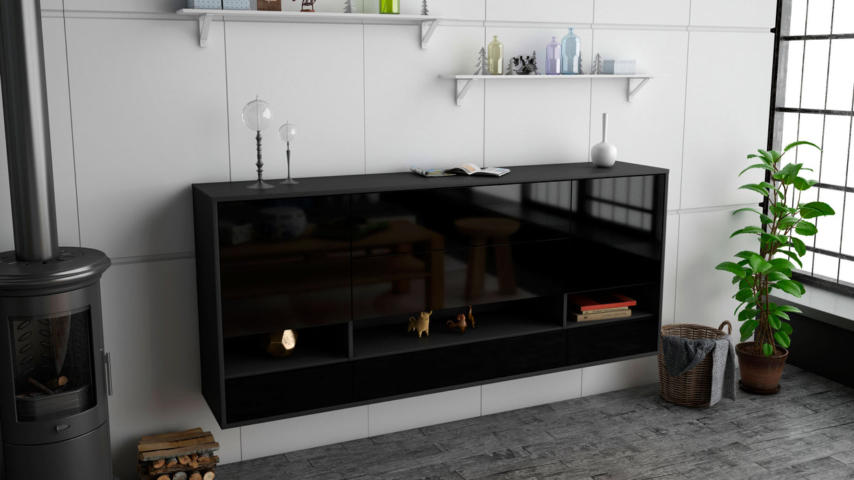 Sideboard Lafayette, Schwarz, hängend (180x79x35cm)