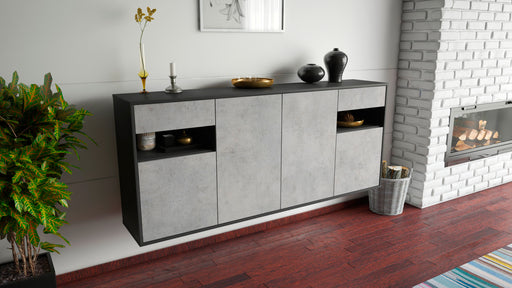 Sideboard Killeen, Beton, hängend (180x79x35cm)