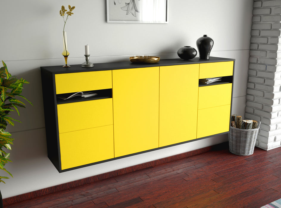 Sideboard Thornton, Gelb, hängend (180x79x35cm)