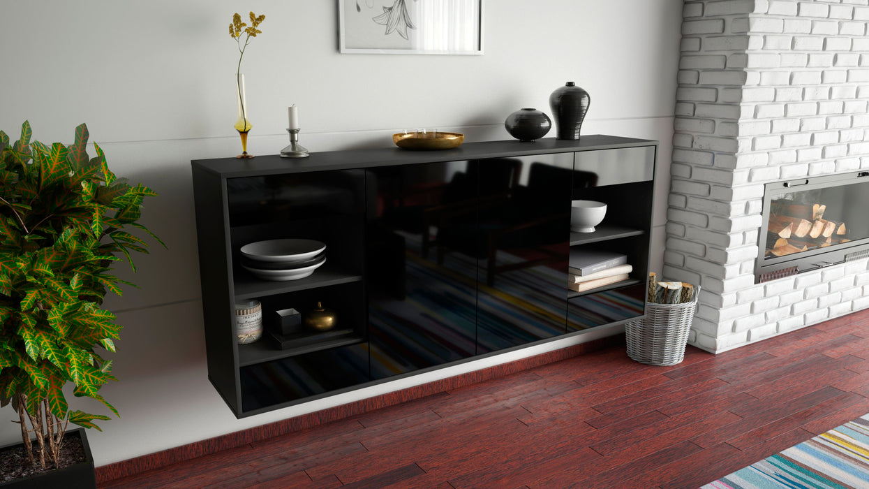 Sideboard Independence, Schwarz, hängend (180x79x35cm)