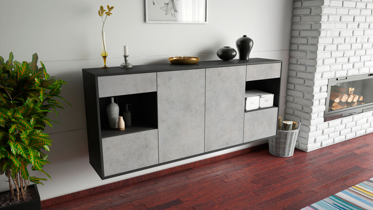 Sideboard Charleston, Beton, hängend (180x79x35cm)