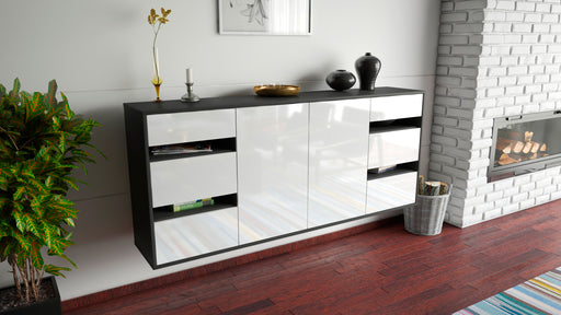 Sideboard Roseville, Weiß, hängend (180x79x35cm)