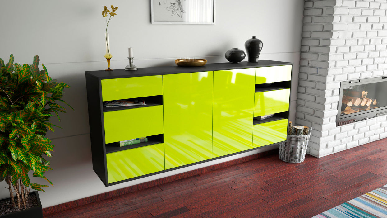 Sideboard Roseville, Grün, hängend (180x79x35cm)