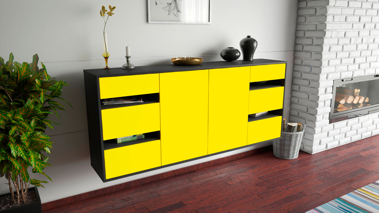 Sideboard Roseville, Gelb, hängend (180x79x35cm)