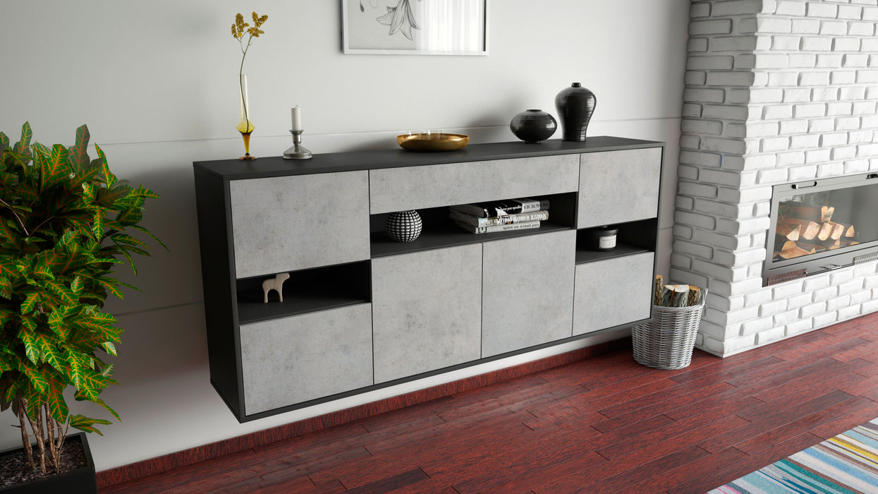 Sideboard Downey, Beton, hängend (180x79x35cm)