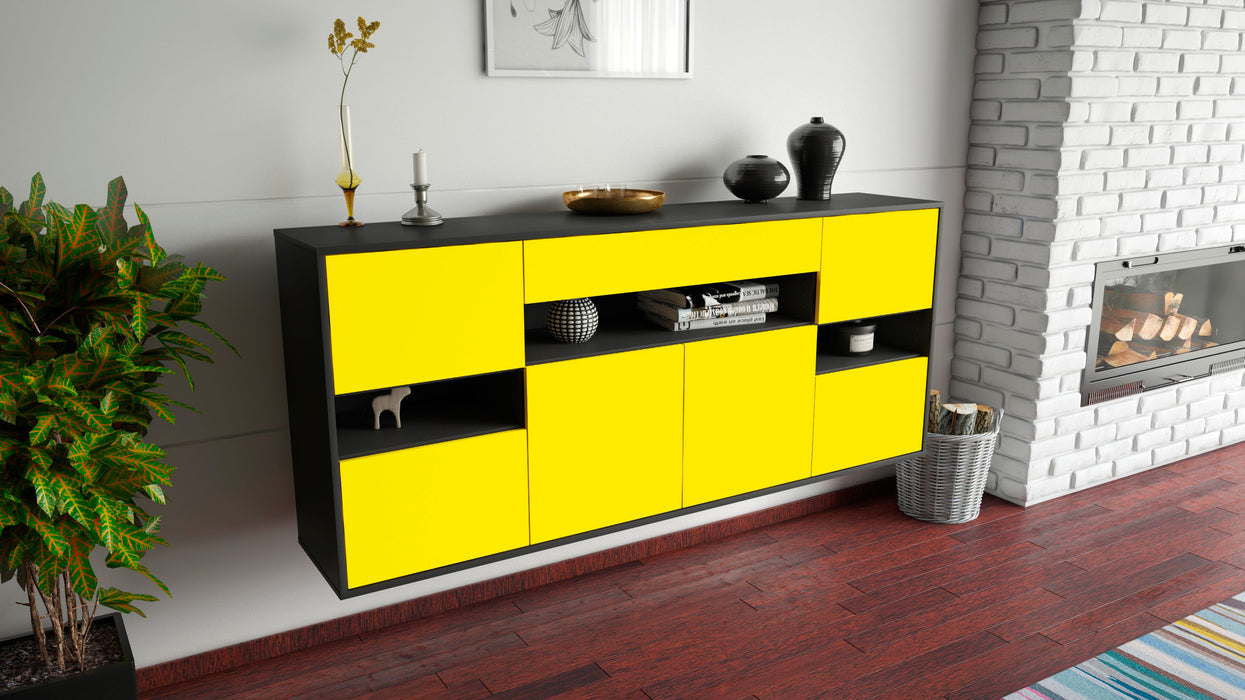 Sideboard Downey, Gelb, hängend (180x79x35cm)