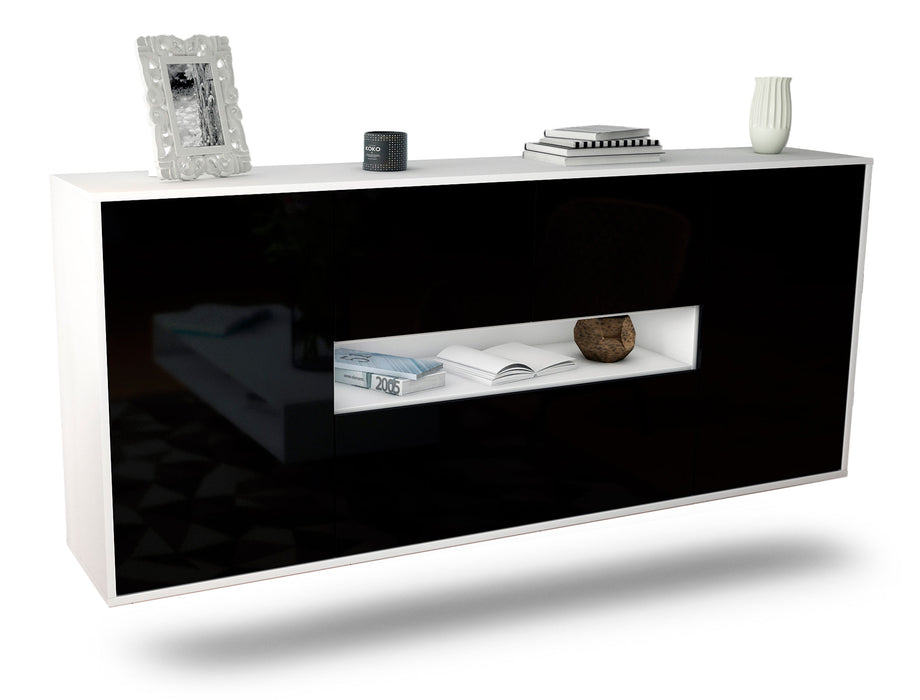 Sideboard Warren, Schwarz, hängend (180x79x35cm)