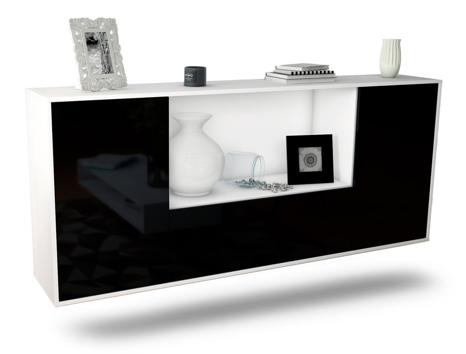 Sideboard Fort Collins, Schwarz, hängend (180x79x35cm)