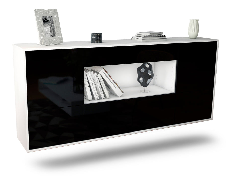 Sideboard Fullerton, Schwarz, hängend (180x79x35cm)