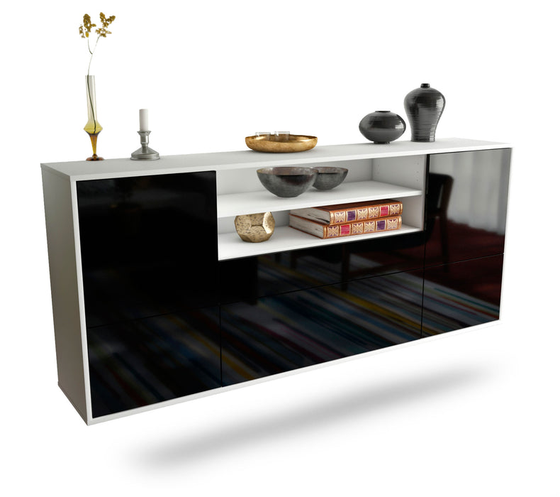 Sideboard Elk Grove, Schwarz, hängend (180x79x35cm)