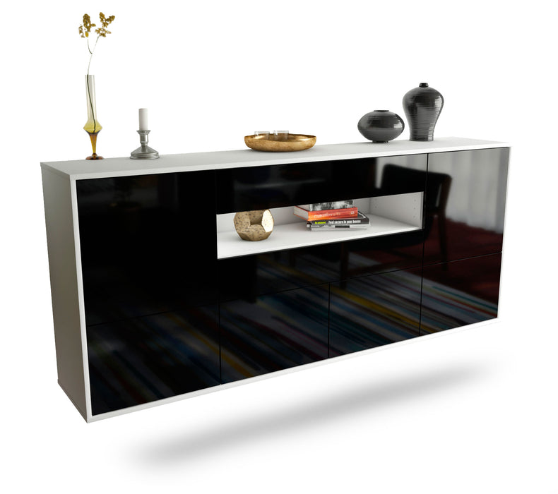 Sideboard McAllen, Schwarz, hängend (180x79x35cm)