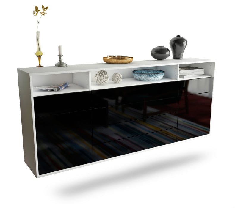 Sideboard Bellevue, Schwarz, hängend (180x79x35cm)