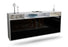 Sideboard Simi Valley, Schwarz, hängend (180x79x35cm)