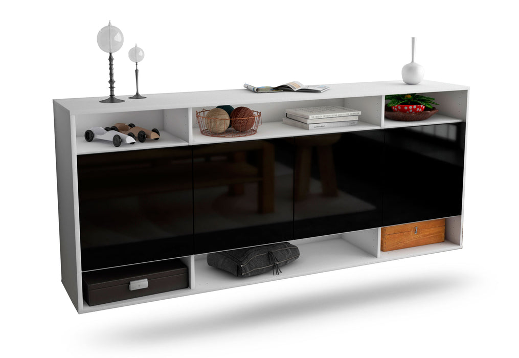 Sideboard Provo, Schwarz, hängend (180x79x35cm)