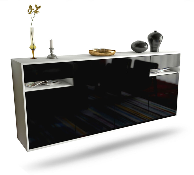 Sideboard Thornton, Schwarz, hängend (180x79x35cm)