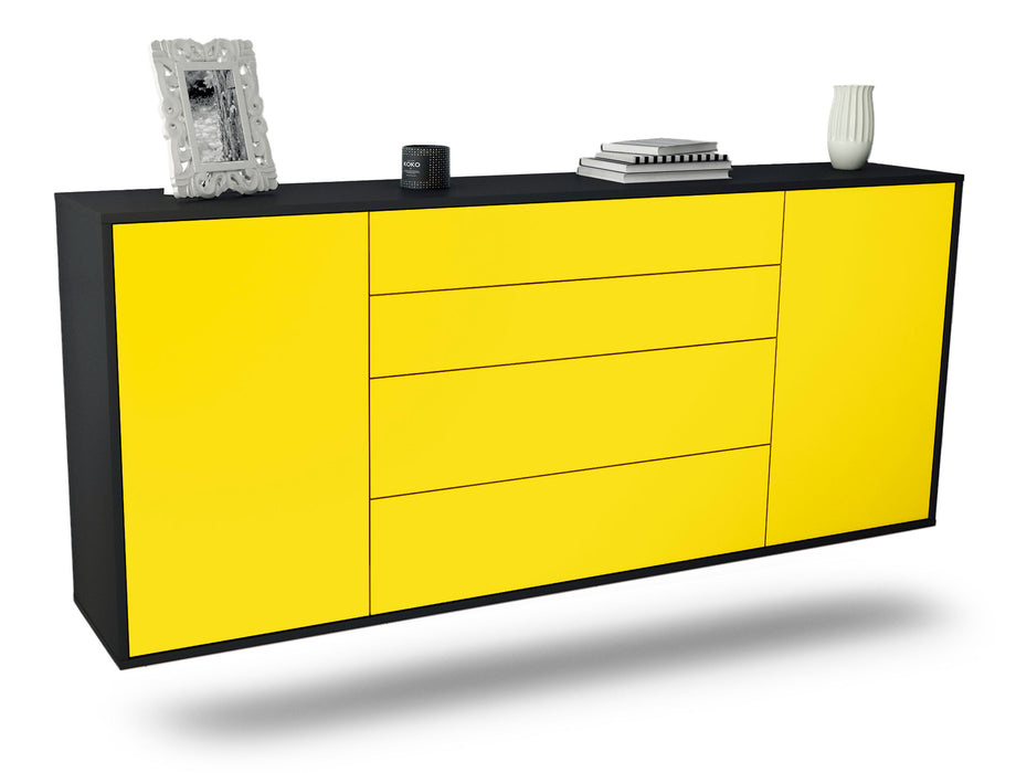 Sideboard Bridgeport, Gelb, hängend (180x79x35cm)