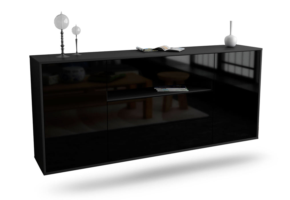 Sideboard McKinney, Schwarz, hängend (180x79x35cm)