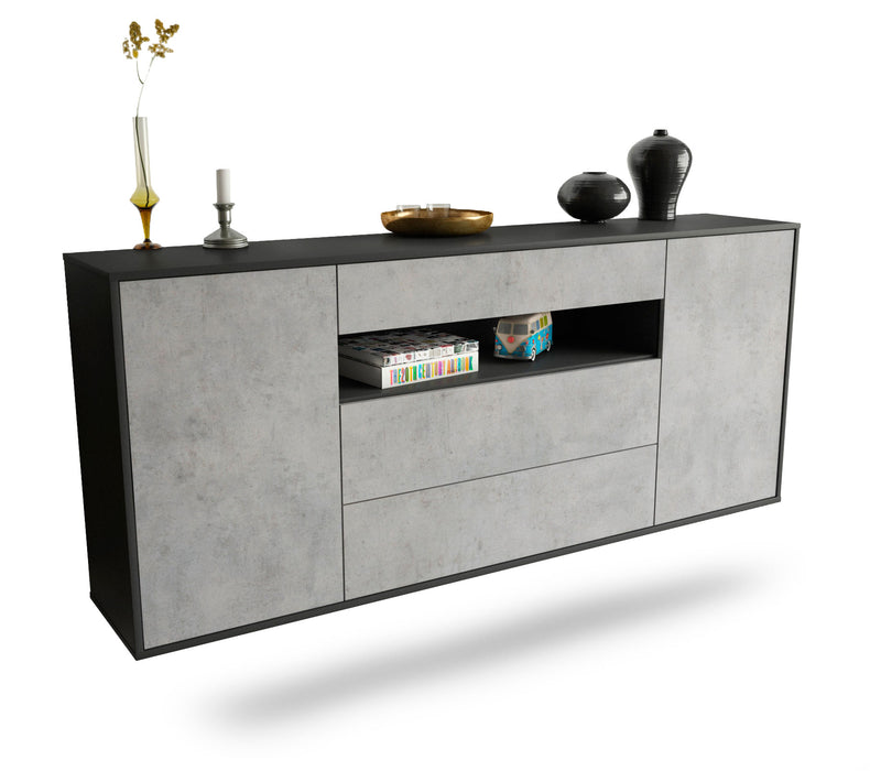 Sideboard Vallejo, Beton, hängend (180x79x35cm)