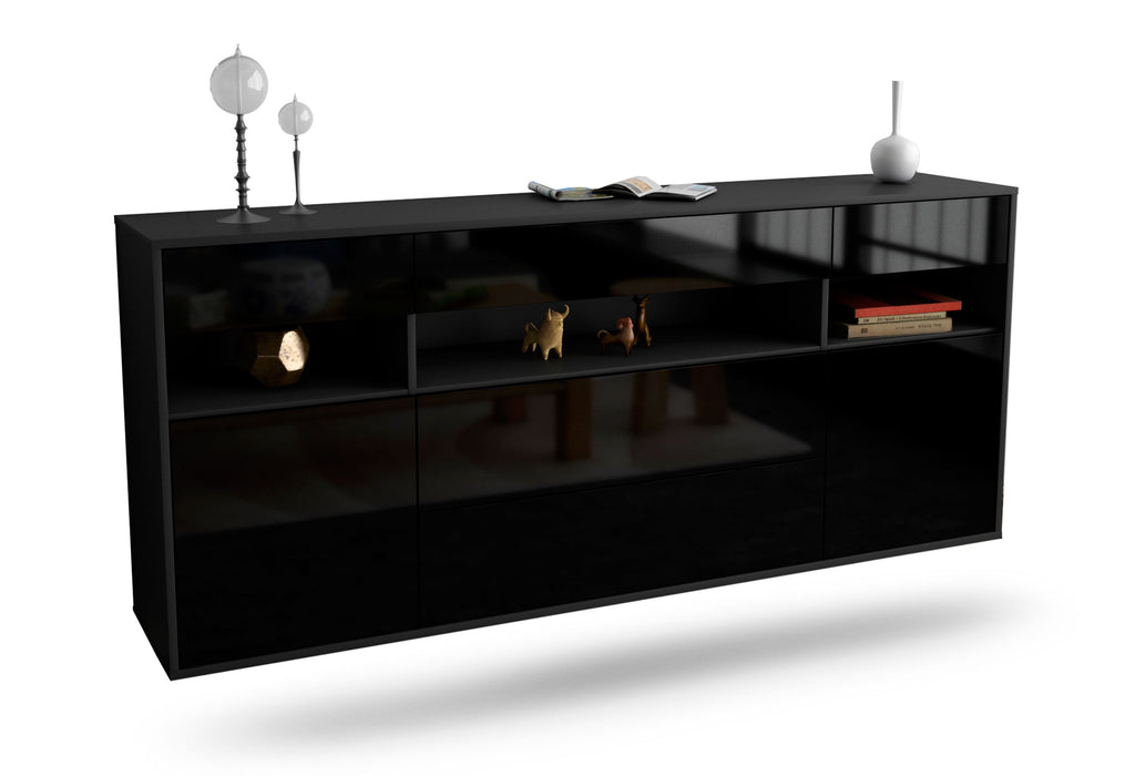 Sideboard Inglewood, Schwarz, hängend (180x79x35cm)