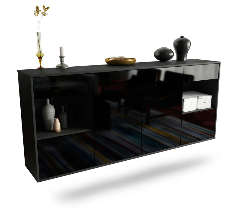 Sideboard Charleston, Schwarz, hängend (180x79x35cm)