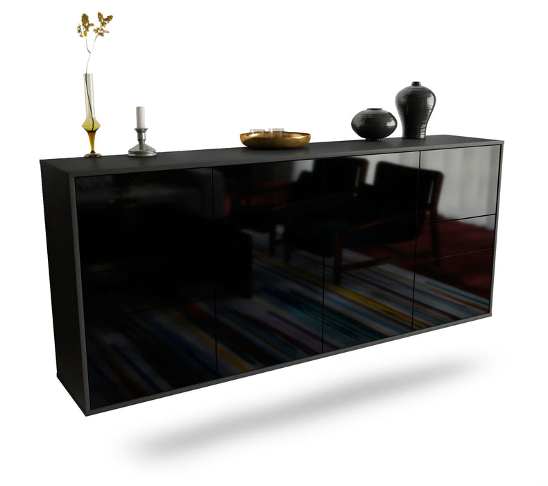 Sideboard Beaumont, Schwarz, hängend (180x79x35cm)