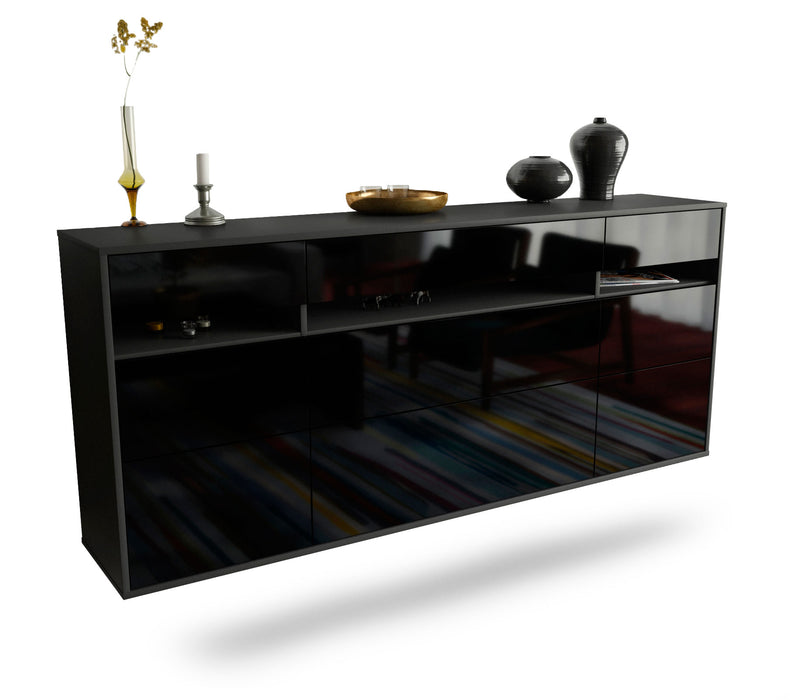 Sideboard Manchester, Schwarz, hängend (180x79x35cm)