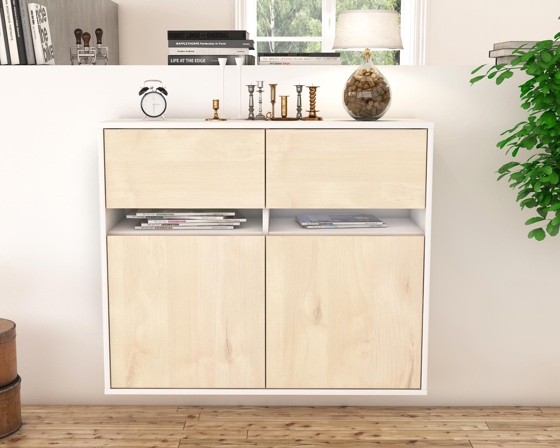 Sideboard Akron, Zeder, hängend (92x79x35cm)