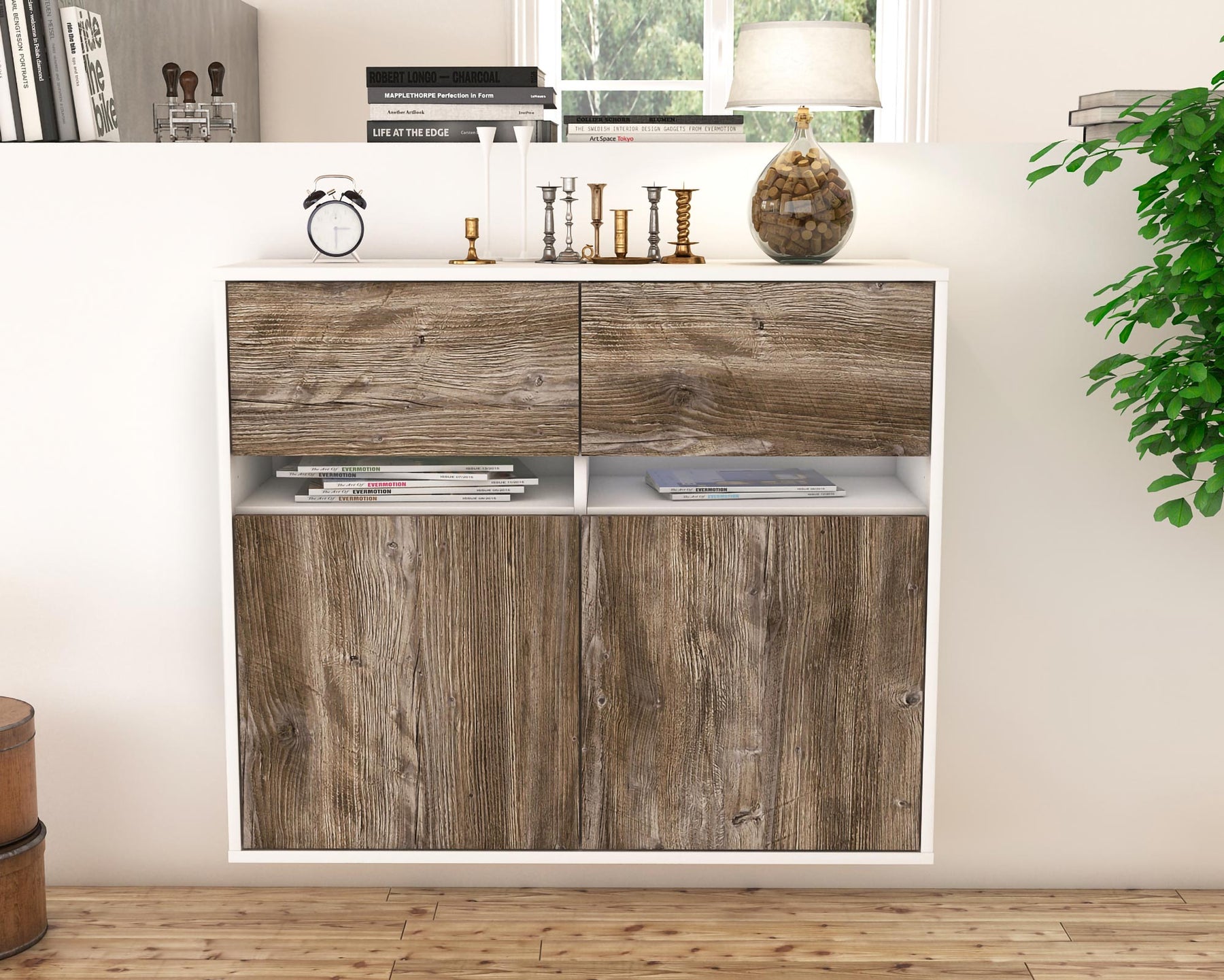 Sideboard Akron, Treibholz, hängend (92x79x35cm)